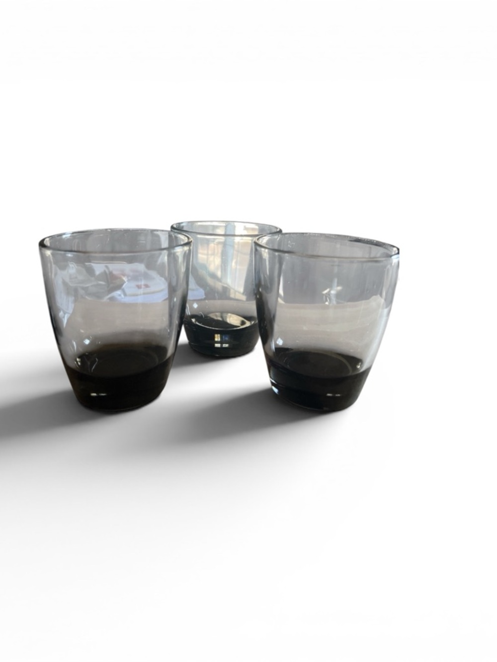 Libbey 3 Smoke Gray glasses MCM lowball-double old-fashioned juice glasses